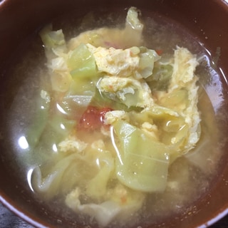トマトキャベツ卵スープ